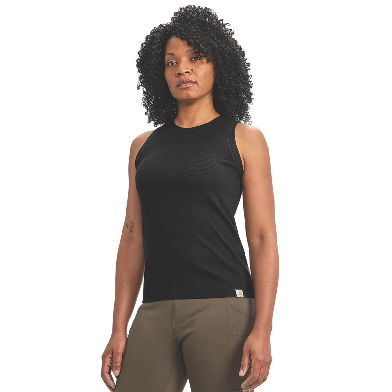 Load image into Gallery viewer, Carhartt Women's TENCEL™ Fiber Series Fitted Ribbed Tank Top Black 107481-N04
