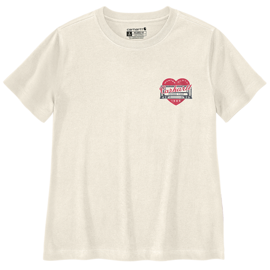 Carhartt Women's Irvine Relaxed Heritage Heart T-Shirt Eggshell 107534-W39
