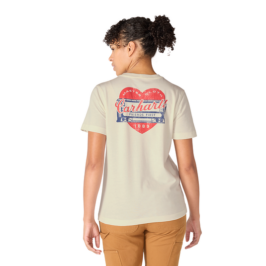 Carhartt Women's Irvine Relaxed Heritage Heart T-Shirt Eggshell 107534-W39