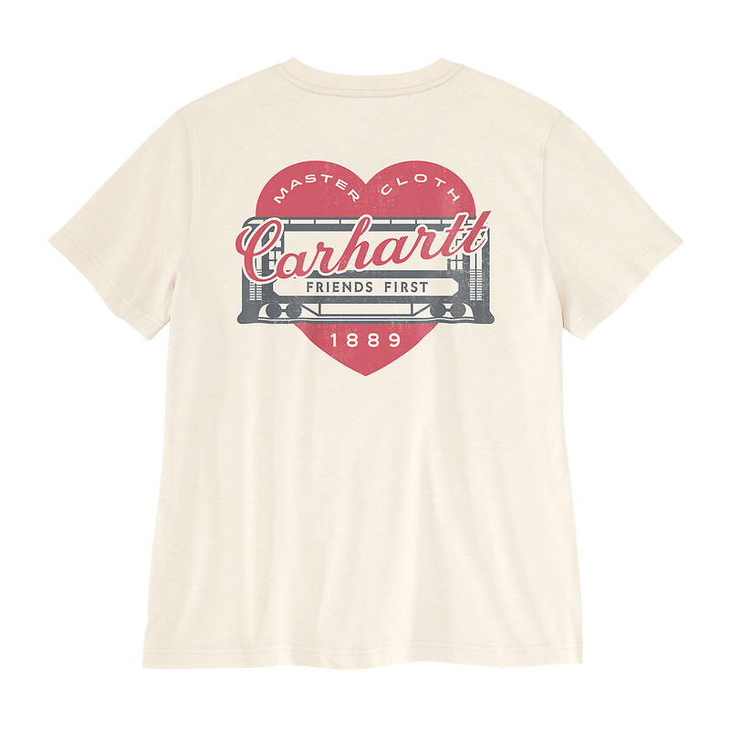 Load image into Gallery viewer, Carhartt Women's Irvine Relaxed Heritage Heart T-Shirt Eggshell 107534-W39
