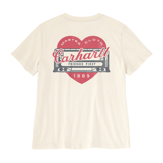 Carhartt Women's Irvine Relaxed Heritage Heart T-Shirt Eggshell 107534-W39