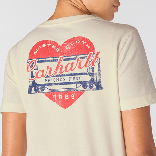 Carhartt Women's Irvine Relaxed Heritage Heart T-Shirt Eggshell 107534-W39