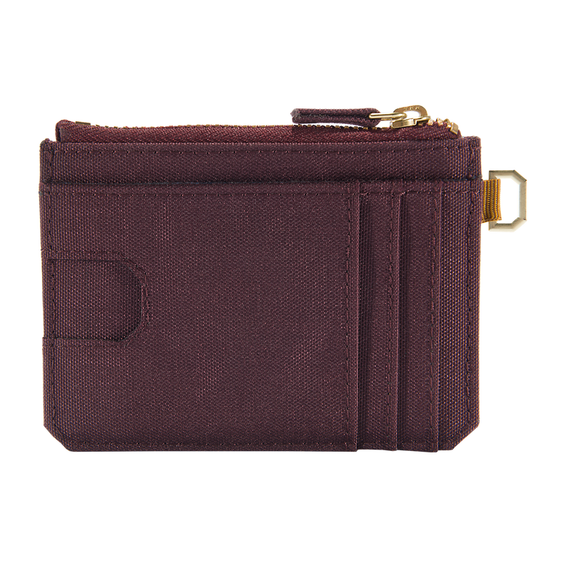Load image into Gallery viewer, Carhartt Unisex Nylon Duck Zippered Card Keeper Wallet Bordeaux 801977-643
