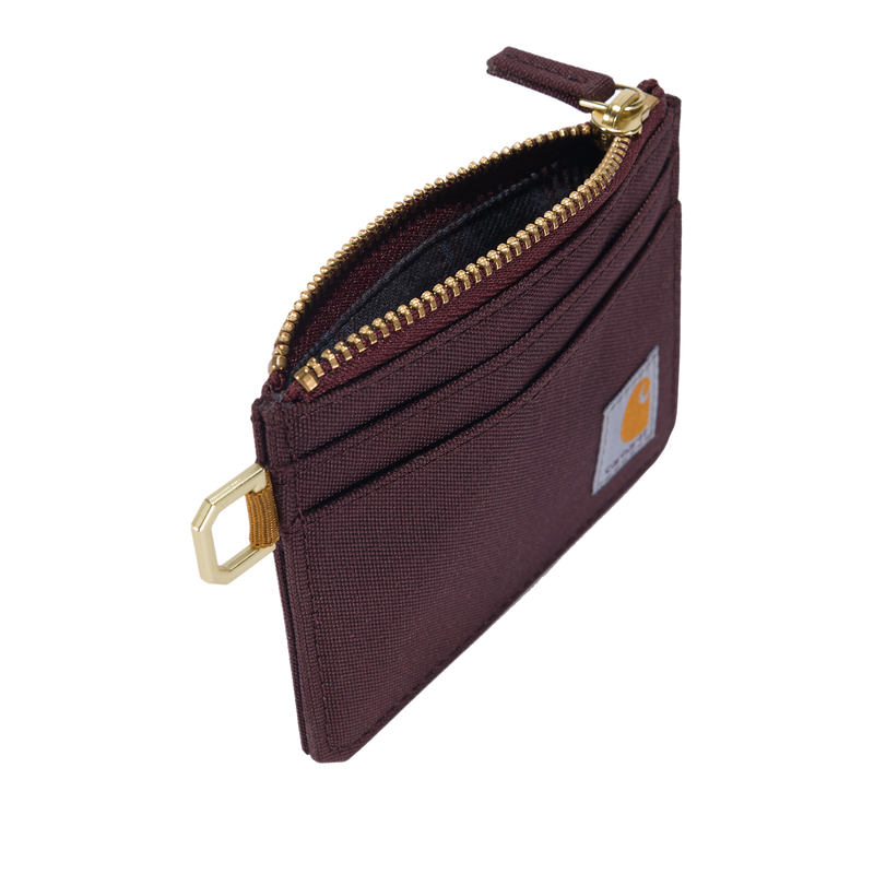 Load image into Gallery viewer, Carhartt Unisex Nylon Duck Zippered Card Keeper Wallet Bordeaux 801977-643
