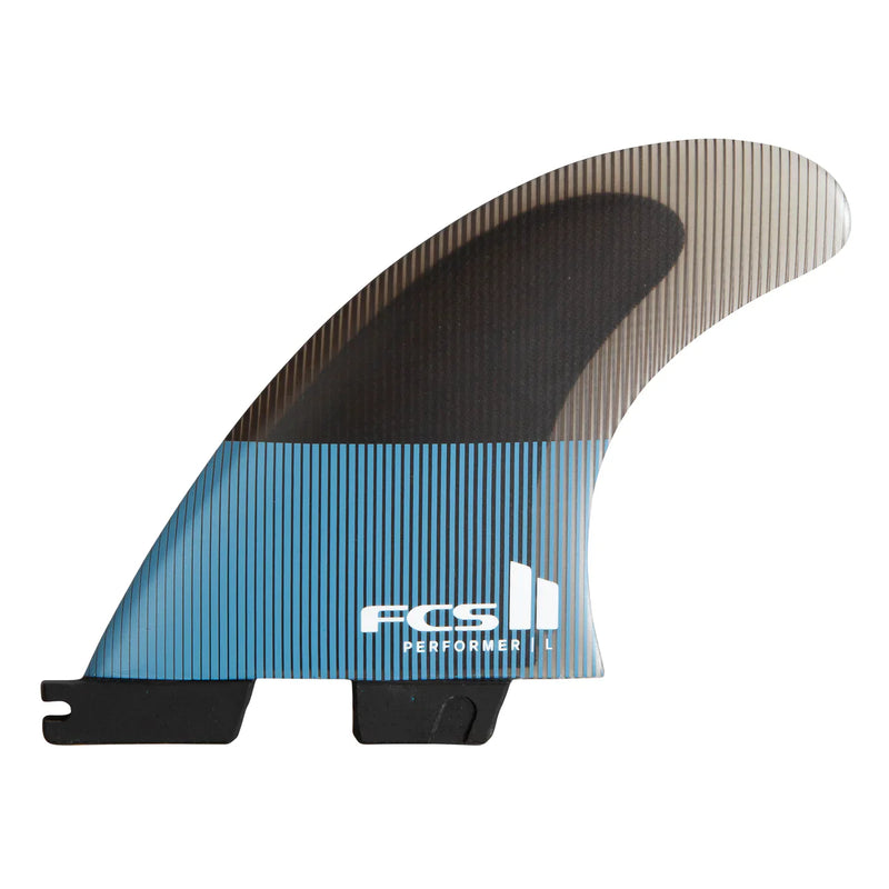 Load image into Gallery viewer, FCS II Performer PC Large Tri Fins Tranquil Blue FPER-PC06-LG-TS-R
