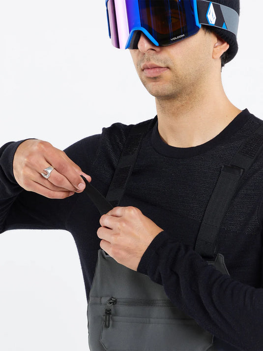 Volcom Men's Roan Bib Overall Snow Pants Dark Grey G1352608-DGR