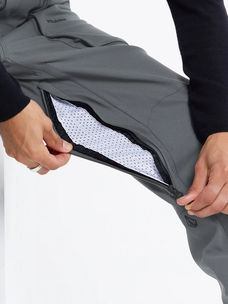 Load image into Gallery viewer, Volcom Men&#39;s Roan Bib Overall Snow Pants Dark Grey G1352608-DGR
