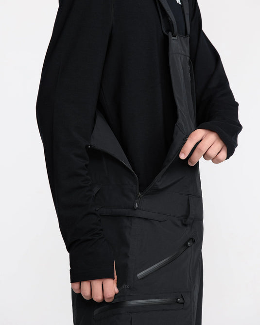 Volcom Men's Rain Gore-Tex Bib Overall Snow Pants Black G1352604-BLK
