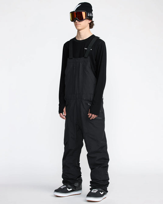Volcom Men's Rain Gore-Tex Bib Overall Snow Pants Black G1352604-BLK
