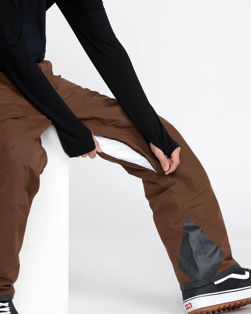 Load image into Gallery viewer, Volcom Men&#39;s Rain Gore-Tex Bib Overall Snow Pants Brown G1352604-BRN
