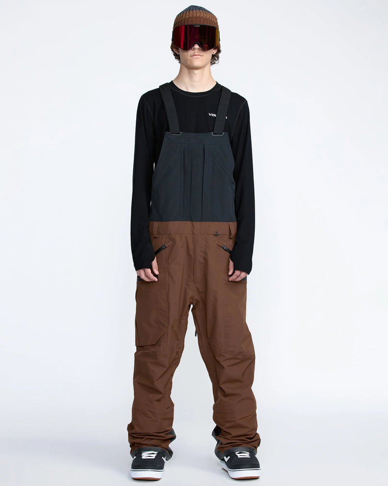 Load image into Gallery viewer, Volcom Men&#39;s Rain Gore-Tex Bib Overall Snow Pants Brown G1352604-BRN

