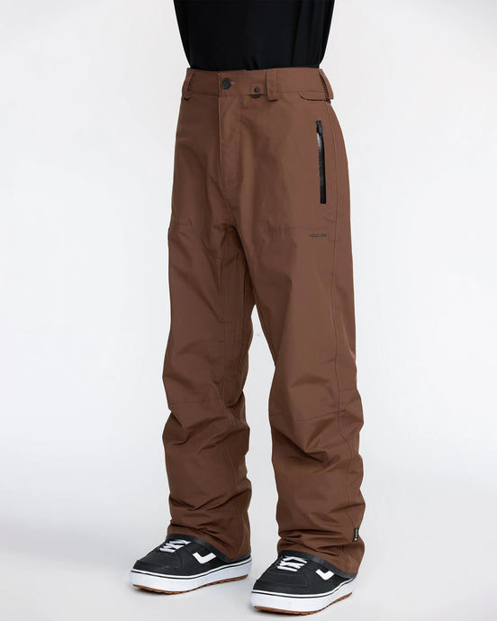 Volcom Men's L Gore-Tex Snow Pants Brown G1352605-BRN