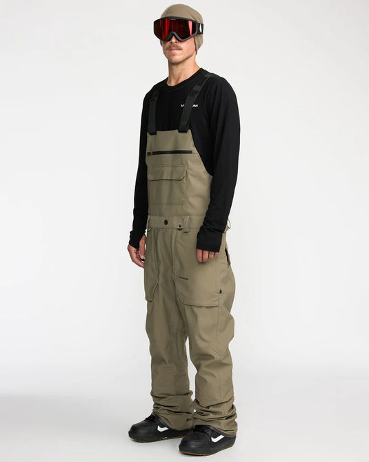 Volcom Men's Roan Bib Overall Snow Pants Military G1352608-MIL
