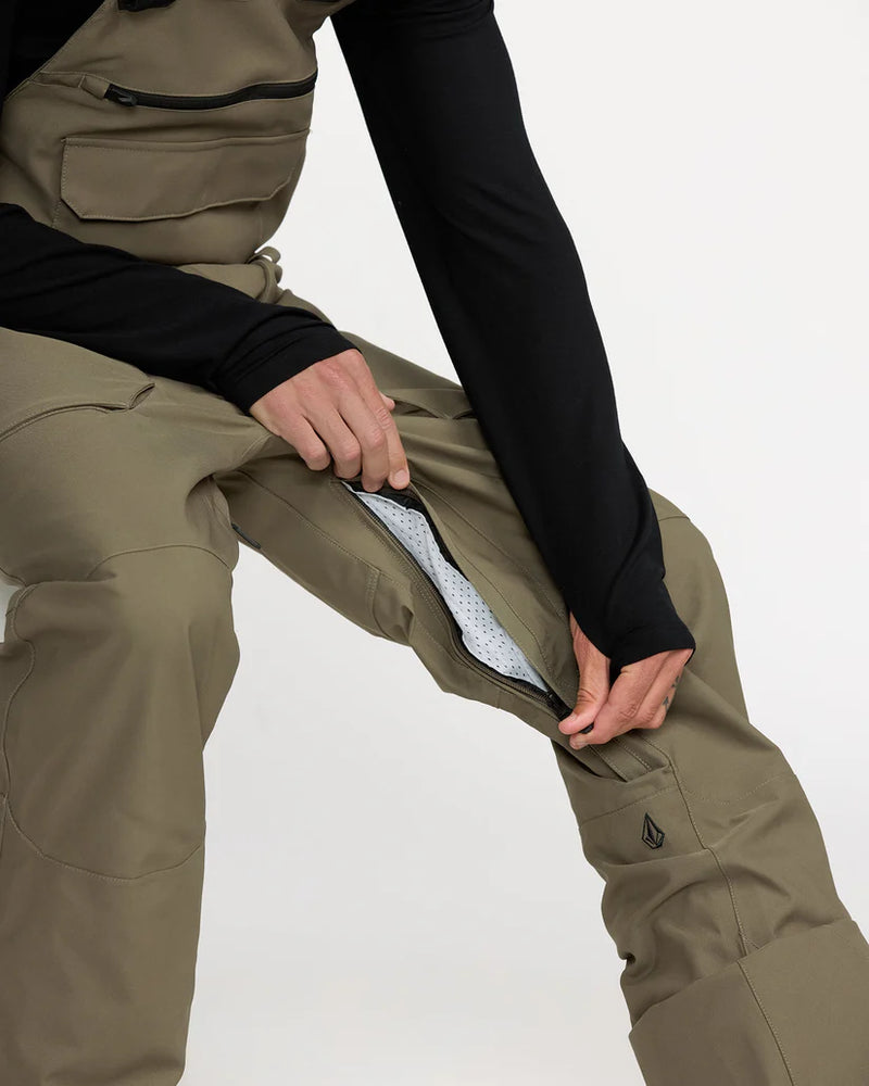 Load image into Gallery viewer, Volcom Men&#39;s Roan Bib Overall Snow Pants Military G1352608-MIL
