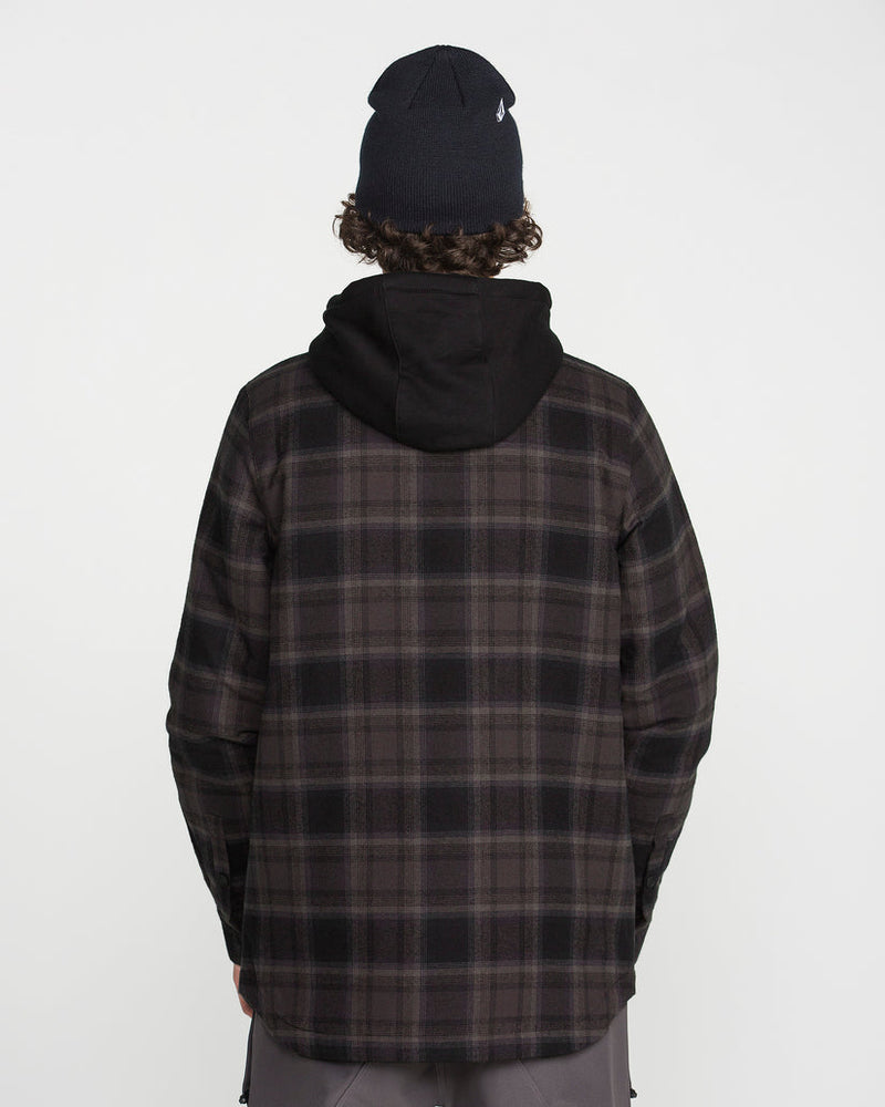Load image into Gallery viewer, Volcom Men's Enson Insulated Riding Flannel Jacket Black G1652650-BLK
