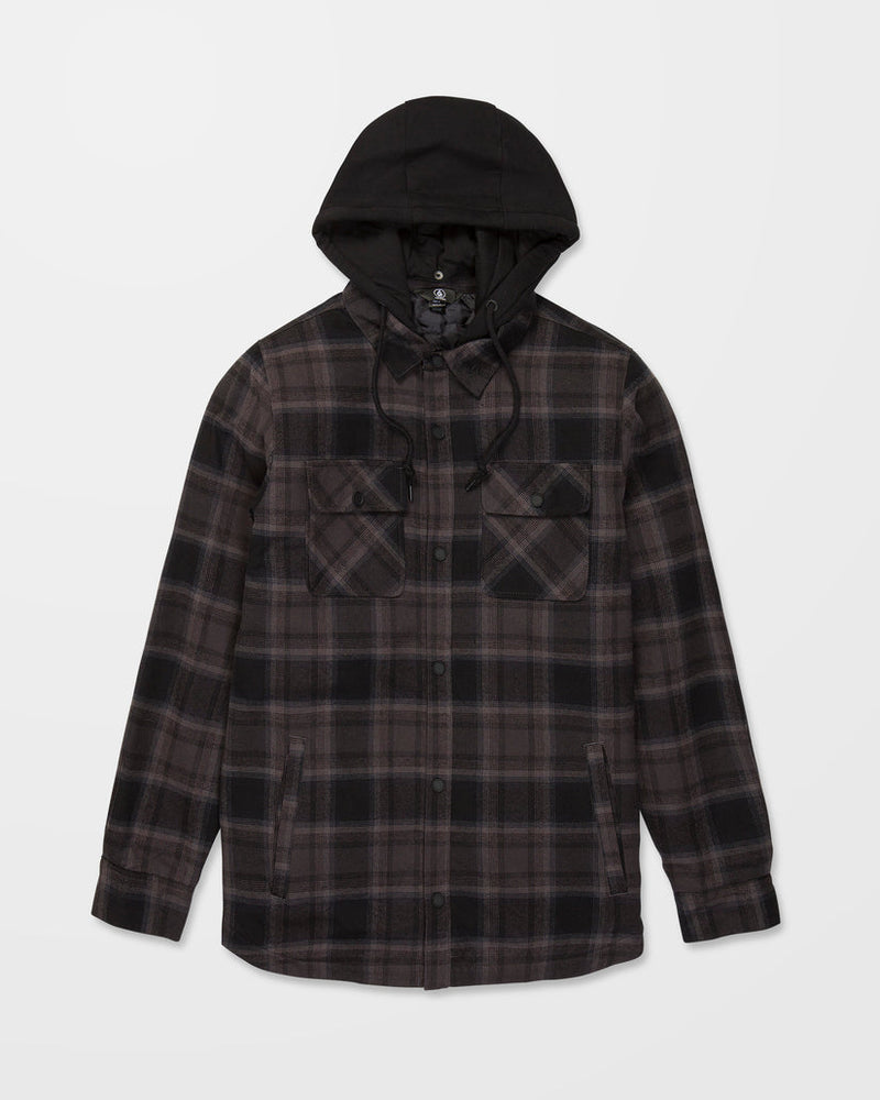 Load image into Gallery viewer, Volcom Men's Enson Insulated Riding Flannel Jacket Black G1652650-BLK
