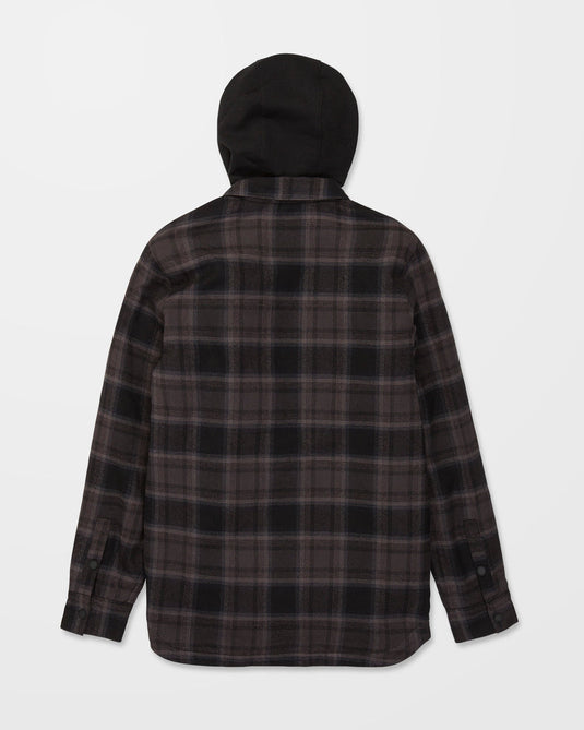 Volcom Men's Enson Insulated Riding Flannel Jacket Black G1652650-BLK