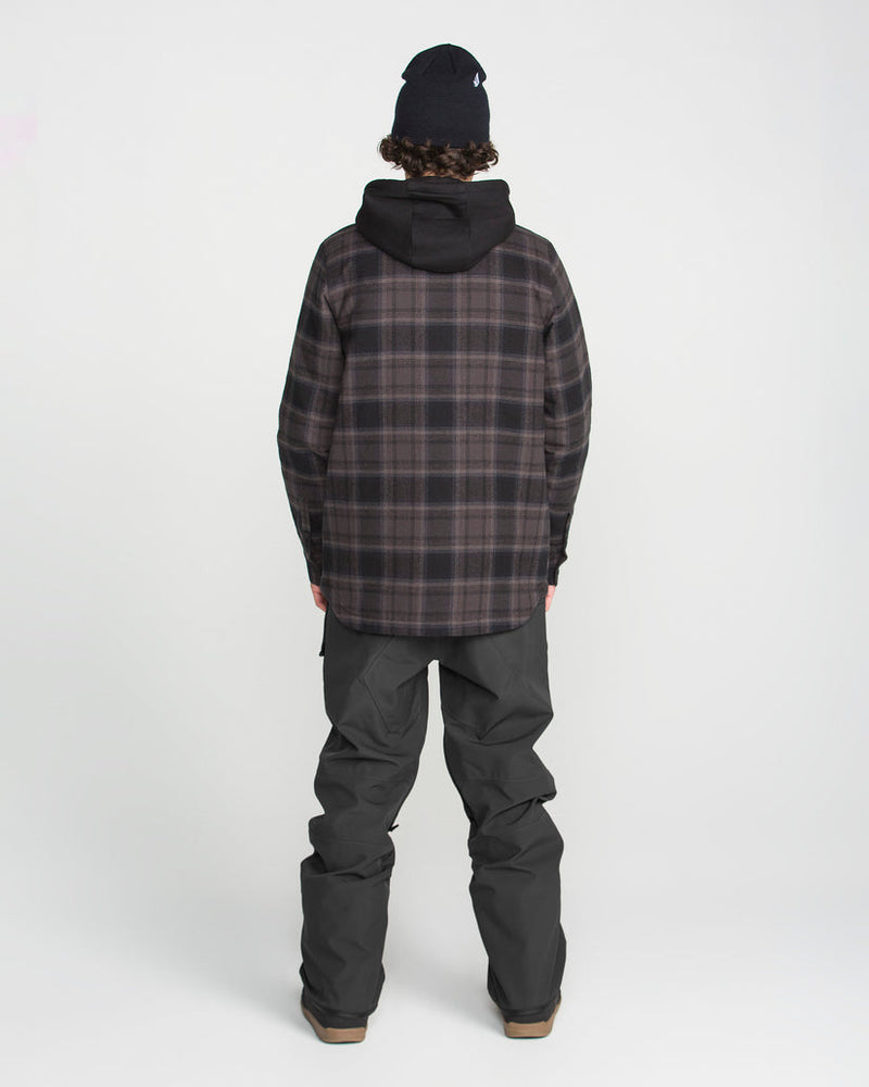 Load image into Gallery viewer, Volcom Men's Enson Insulated Riding Flannel Jacket Black G1652650-BLK
