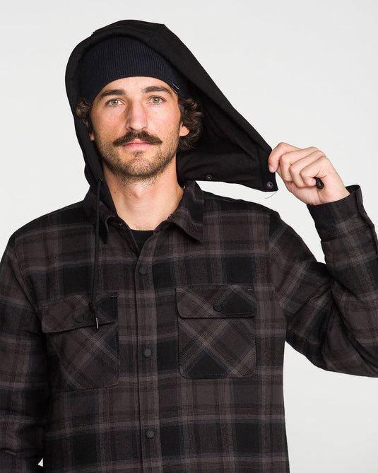 Volcom Men's Enson Insulated Riding Flannel Jacket Black G1652650-BLK