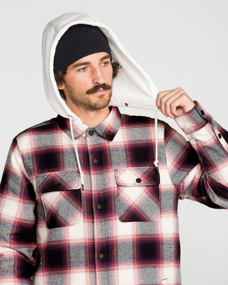 Load image into Gallery viewer, Volcom Men's Enson Insulated Riding Flannel Jacket Blue G1652650-BLU
