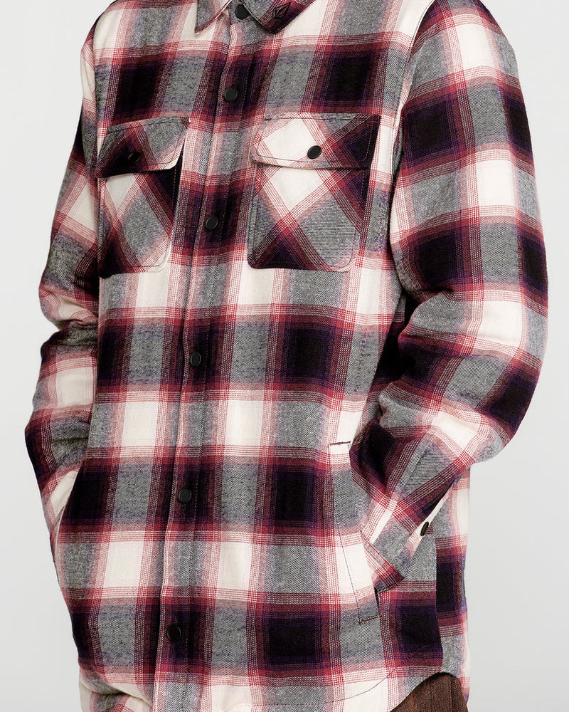 Load image into Gallery viewer, Volcom Men's Enson Insulated Riding Flannel Jacket Blue G1652650-BLU
