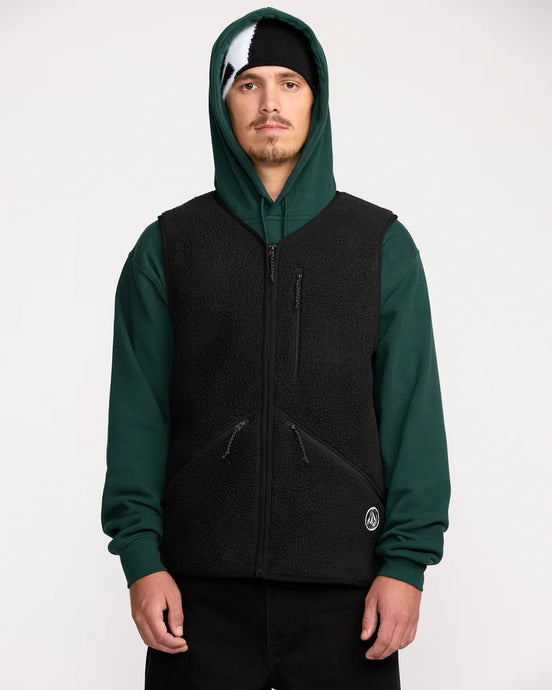 Volcom Men's Snowdrift Vest Fleece Black G1852600-BLK