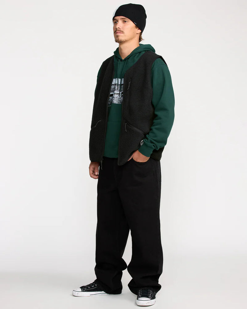 Load image into Gallery viewer, Volcom Men&#39;s Snowdrift Vest Fleece Black G1852600-BLK
