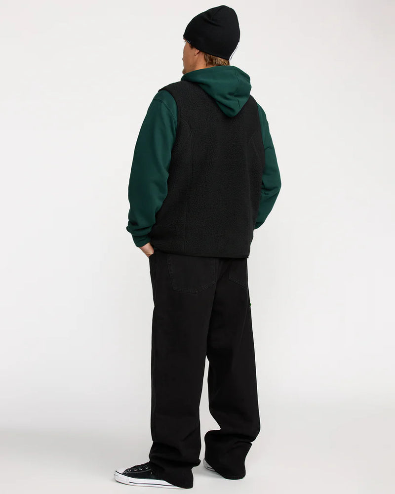 Load image into Gallery viewer, Volcom Men&#39;s Snowdrift Vest Fleece Black G1852600-BLK
