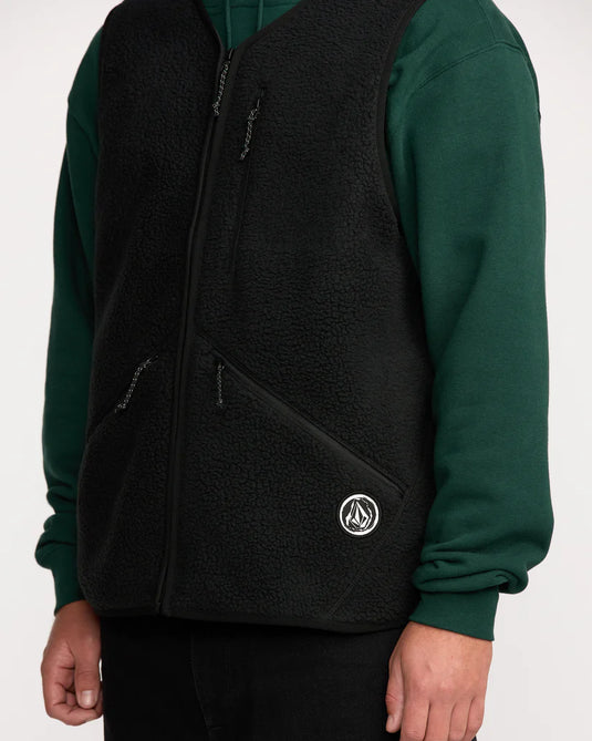 Volcom Men's Snowdrift Vest Fleece Black G1852600-BLK