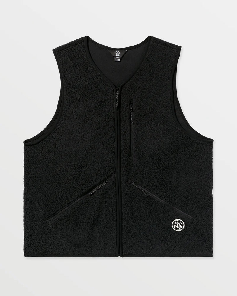 Load image into Gallery viewer, Volcom Men&#39;s Snowdrift Vest Fleece Black G1852600-BLK
