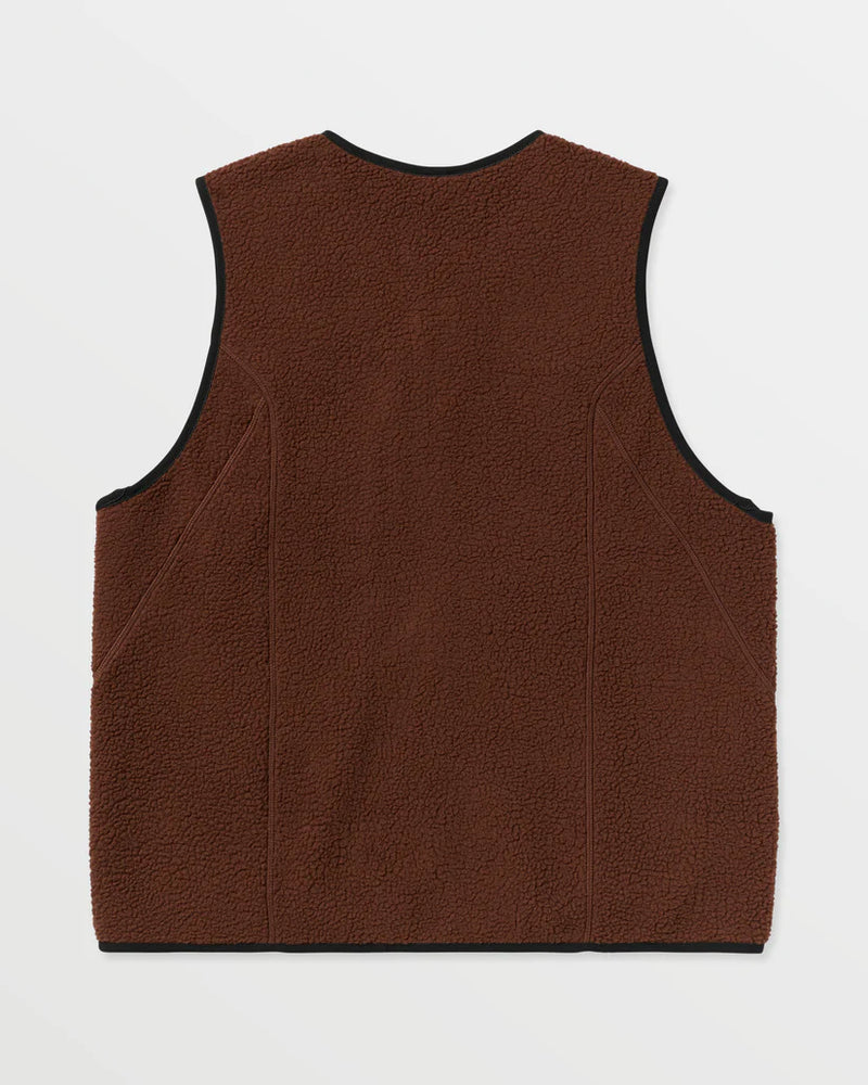 Load image into Gallery viewer, Volcom Men&#39;s Snowdrift Vest Fleece Brown G1852600-BRN
