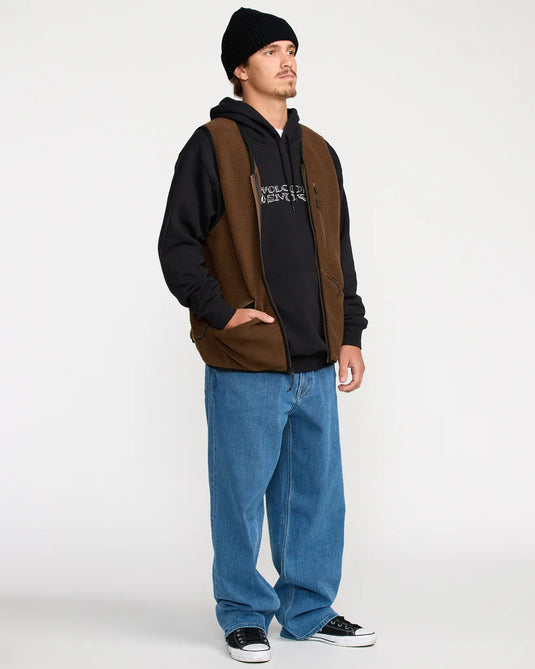 Volcom Men's Snowdrift Vest Fleece Brown G1852600-BRN