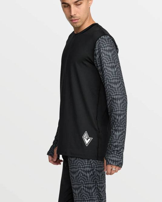 Volcom Men's V-Science Base Layer Top Black/Charcoal G2152502-BCH