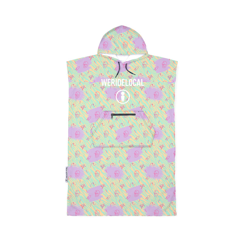 Load image into Gallery viewer, We Ride Local Unisex Groovy Pop Travel Poncho Multi PTGP_SS26

