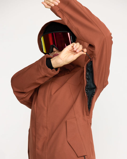 Volcom Women's Stoney Shadow Insulated Snow Jacket Henna H0452607-HEN