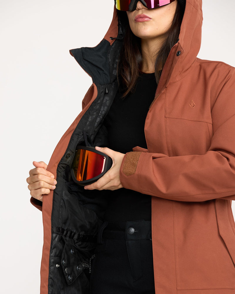 Load image into Gallery viewer, Volcom Women&#39;s Stoney Shadow Insulated Snow Jacket Henna H0452607-HEN
