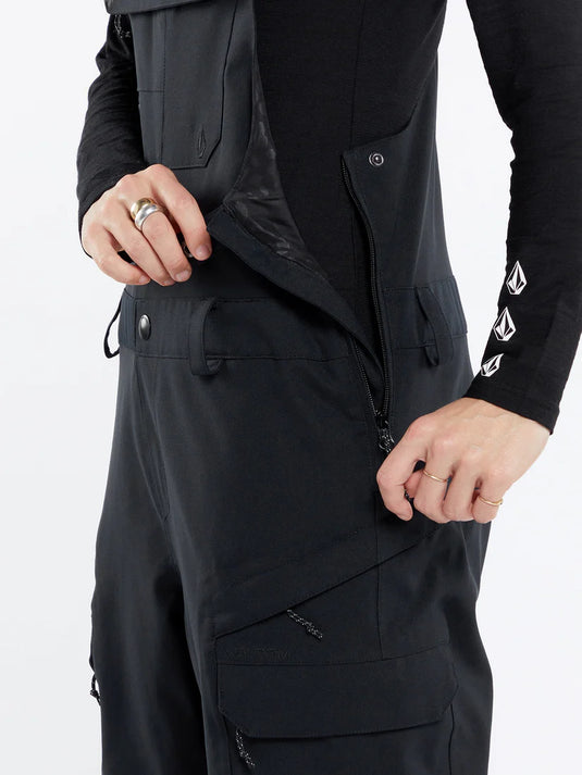 Volcom Women's Creston 3D Stretch Bib Overall Snow Pants Black H1252601-BLK