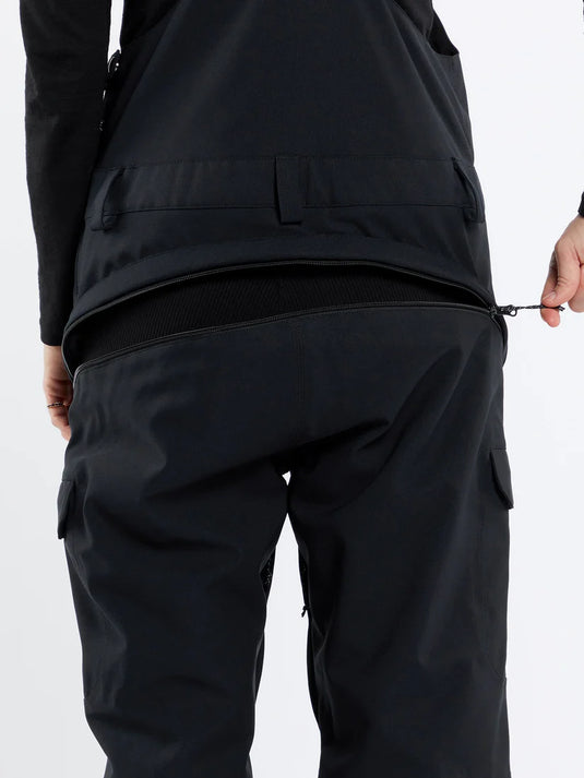 Volcom Women's Creston 3D Stretch Bib Overall Snow Pants Black H1252601-BLK