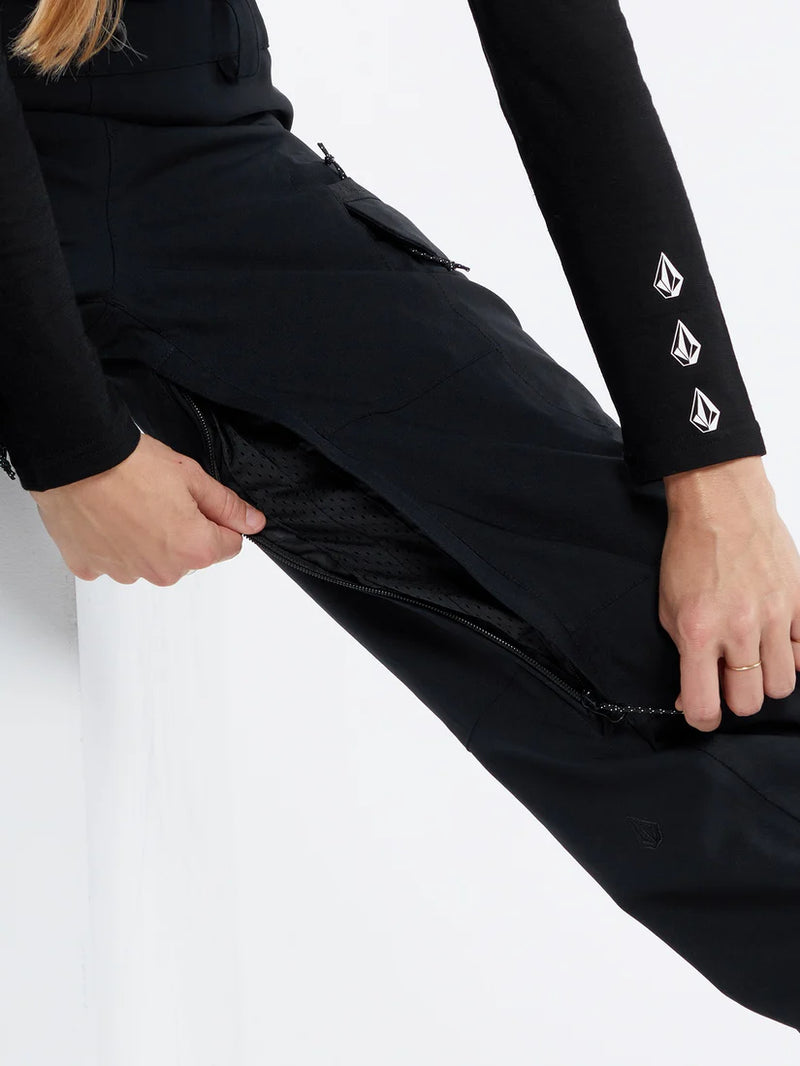 Load image into Gallery viewer, Volcom Women&#39;s Creston 3D Stretch Bib Overall Snow Pants Black H1252601-BLK
