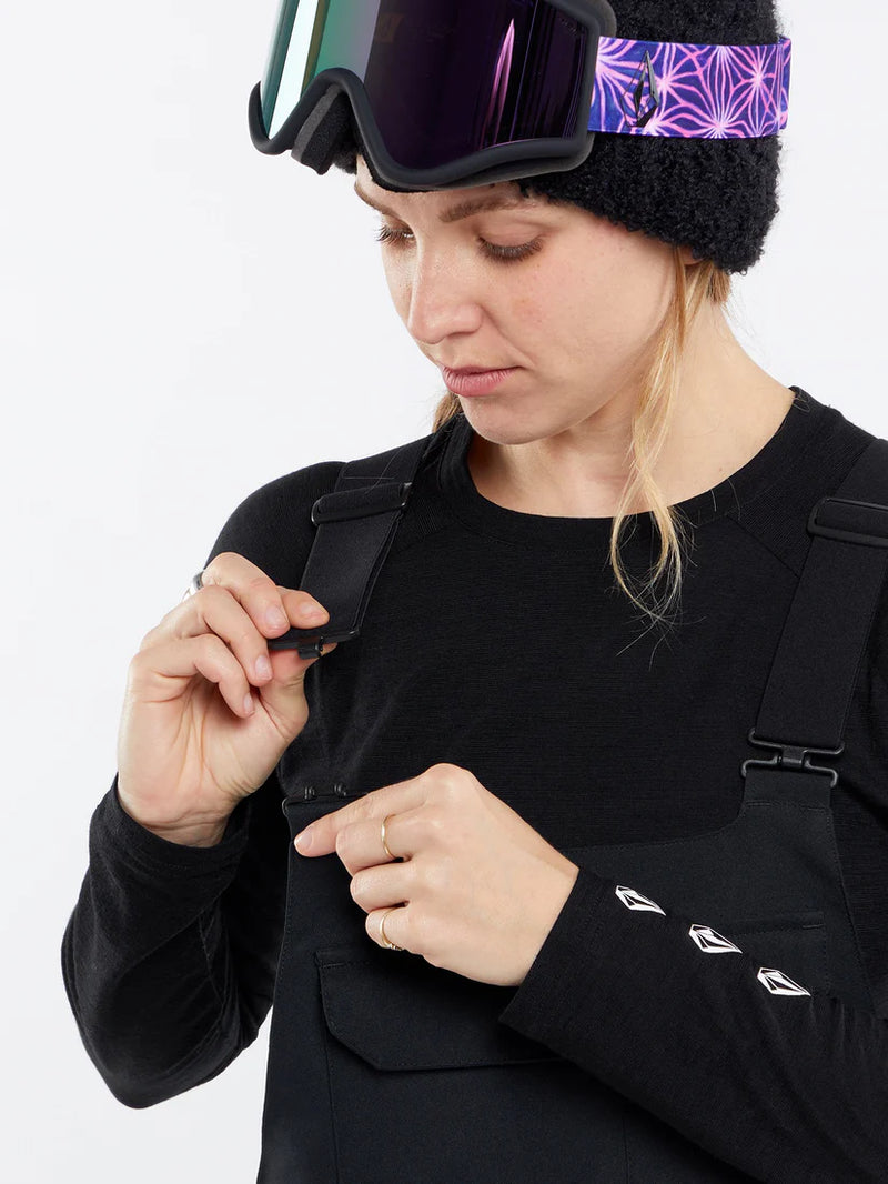 Load image into Gallery viewer, Volcom Women&#39;s Creston 3D Stretch Bib Overall Snow Pants Black H1252601-BLK
