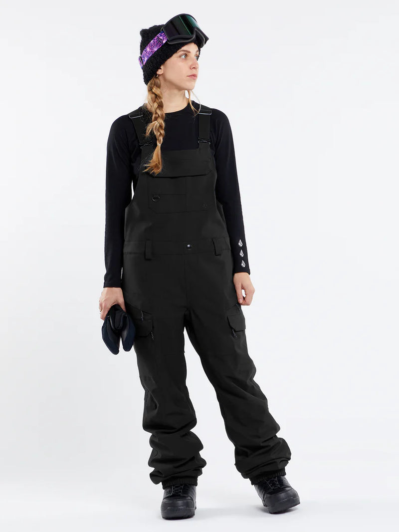 Load image into Gallery viewer, Volcom Women&#39;s Creston 3D Stretch Bib Overall Snow Pants Black H1252601-BLK
