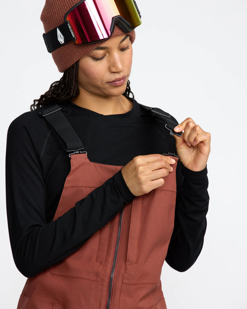 Load image into Gallery viewer, Volcom Women&#39;s Swift Bib Overall Snow Pants Henna H1352606-HEN
