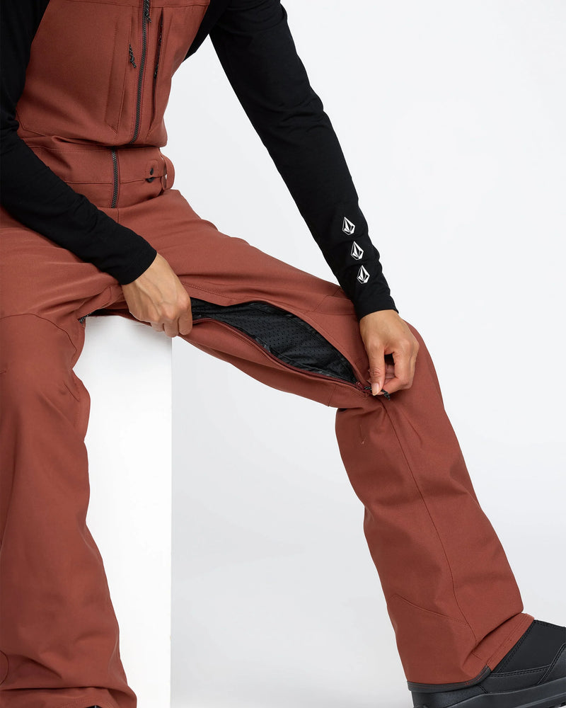 Load image into Gallery viewer, Volcom Women&#39;s Swift Bib Overall Snow Pants Henna H1352606-HEN
