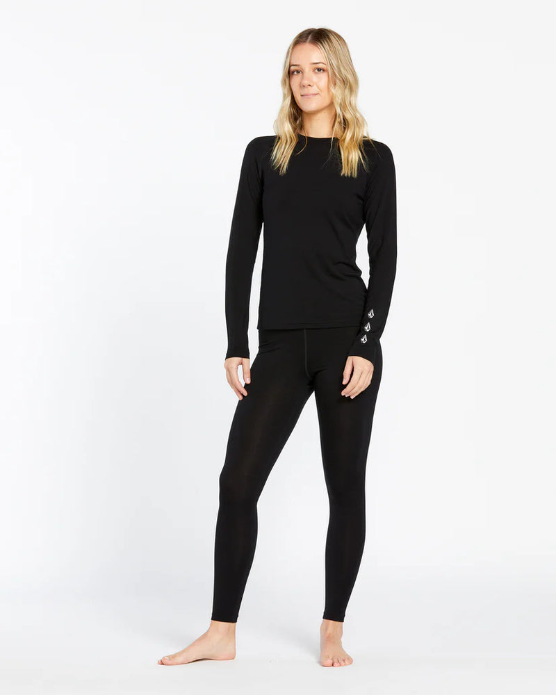Load image into Gallery viewer, Volcom Women&#39;s Merino Blend Base Layer Top Black H2152501-BLK
