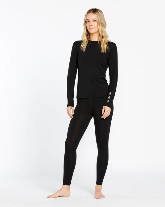 Volcom Women's Merino Blend Base Layer Top Black H2152501-BLK