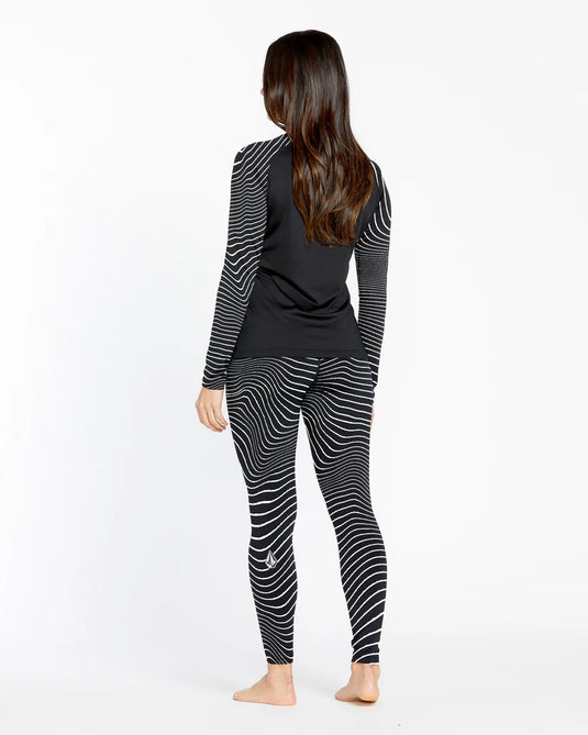 Volcom Women's V-Science Base Layer Top Black White H2152502-BWH