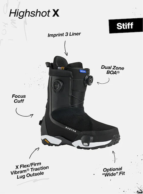 Load image into Gallery viewer, Burton Men&#39;s Highshot X Step On® Wide Snowboard Boots Black 3029610A02WD011
