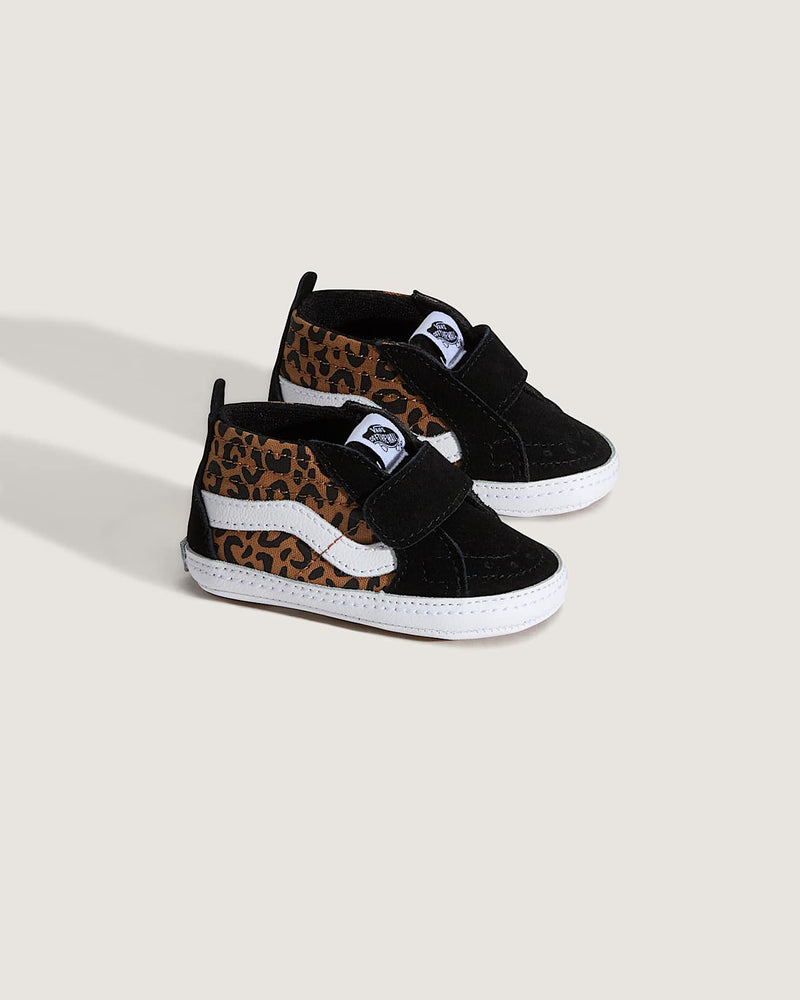 Load image into Gallery viewer, Vans Infant Sk8-Hi Crib Shoes Leopard Black/Brown VN000CRVYS8

