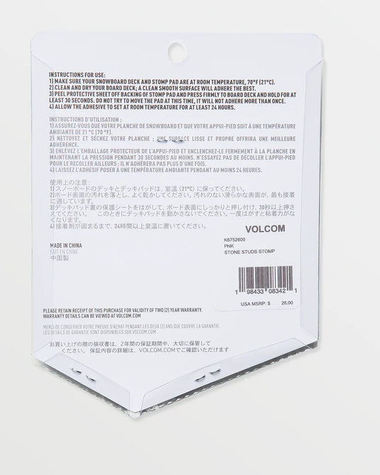 Volcom Stone Studs Stomp Pad Pink K6752600_PNK