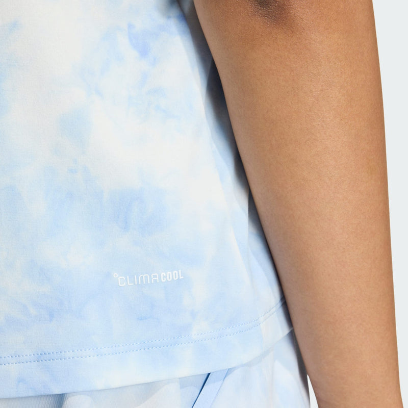 Load image into Gallery viewer, Adidas Terrex Women's Multi Spray Dye Tee White / Glow Blue KF5747
